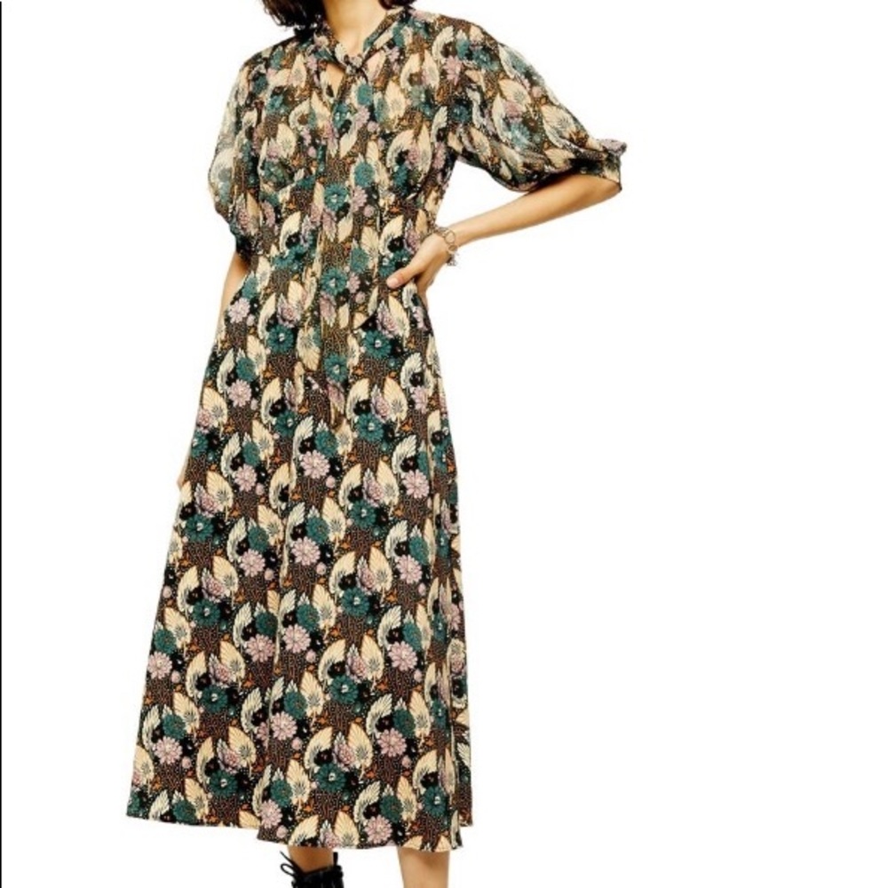 Topshop Art Deco Lily Midi Dress